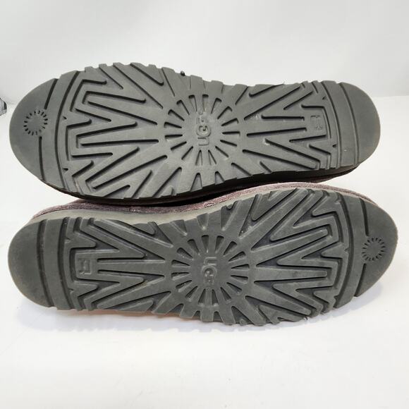 Ugg Women Classic Unlined Mini Boot Size 8 Gray Suede Ankle Bootie Slip On Shoes - Picture 9 of 9